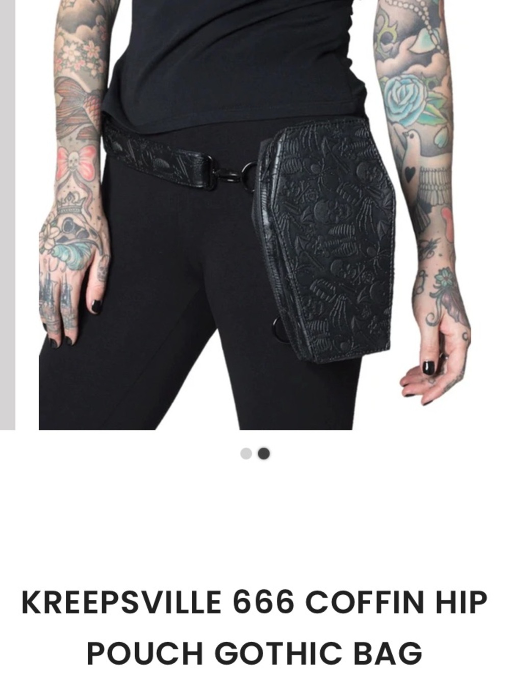 SPIDER & SKELETON EMBOSSED COFFIN  NWOT KREEPSVILLE Hip Pouch Bag